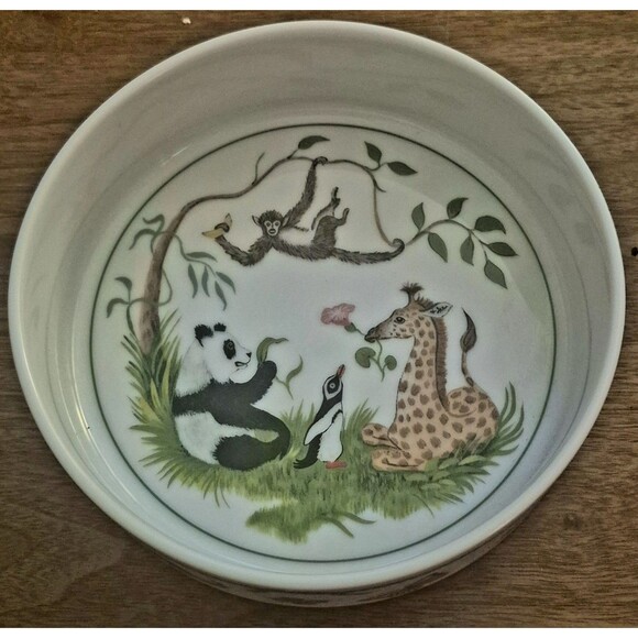 Vintage 1988 Lynn Chase Designs Japan Jungle Party Porcelain 3 Piece Child's Set - Picture 12 of 16